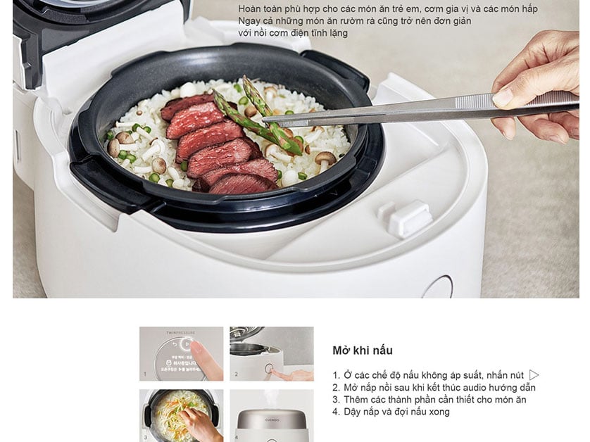 Cuckoo CRP-NHTR1010FGW có áp suất cao