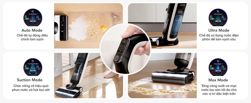 Máy có 4 chế độ làm sạch