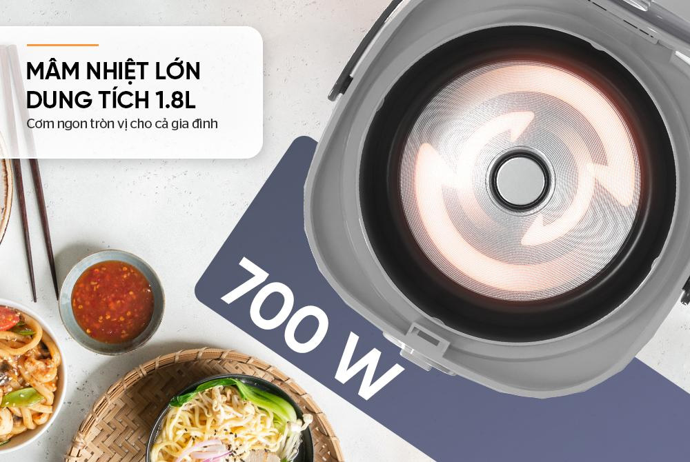 Hiệu suất mạnh mẽ – Cơm chín nhanh và đều