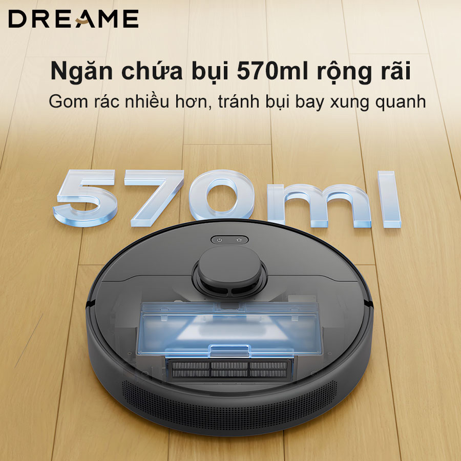 Robot hút bụi lau nhà Dreame D9 Max Gen 2 có ngăn chứa bụi dung tích lớn