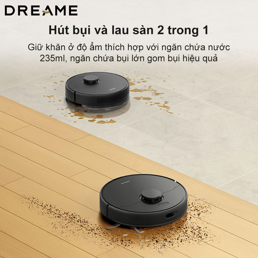 Robot hút bụi lau nhà Dreame D9 Max Gen 2 có ngăn chứa nước giúp lau sàn hiệu quả