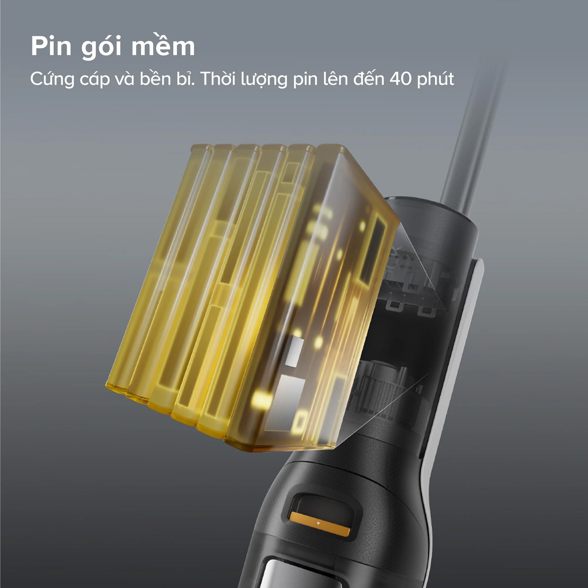Pin bền bỉ – Thời gian hoạt động lên đến 40 phút