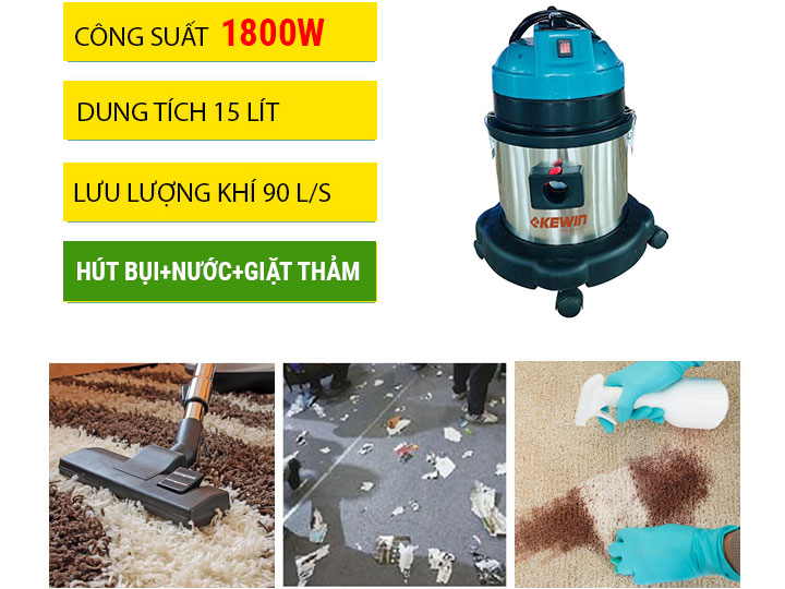 Máy hút bụi khô và ướt Kewin KN151MX