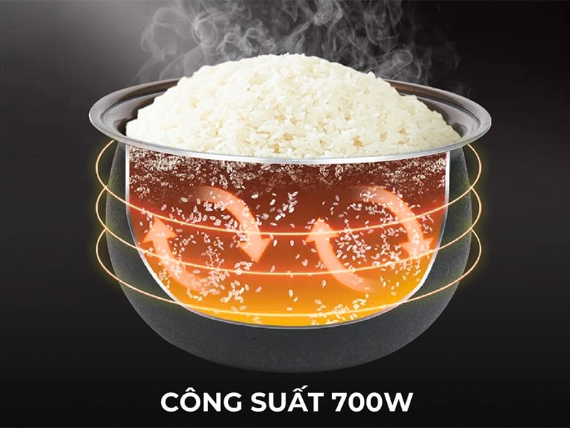 Nồi cơm điện lòng niêu Sato 18B068 có công suất 700W