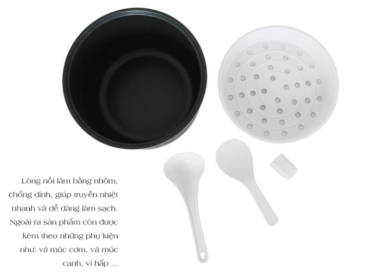 Nồi cơm điện kèm xửng hấp