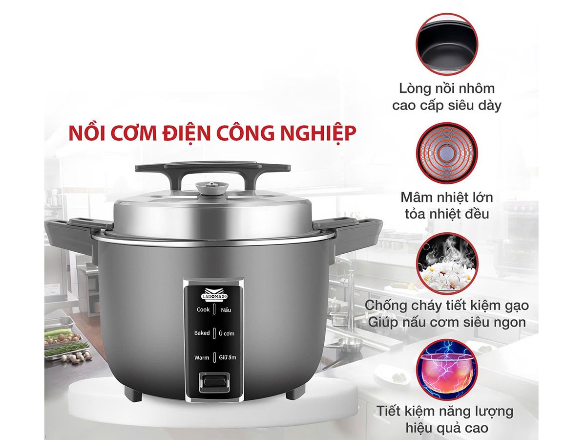 Ladomax HA-7356 có nút gạt cơ dễ dùng, mâm nhiệt lớn toản nhiệt đều