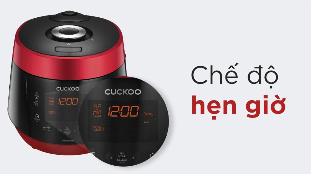 Nồi cơm điện tử Cuckoo CRP-PK0600F tích hợp chế độ hẹn giờ nấu tiện ích