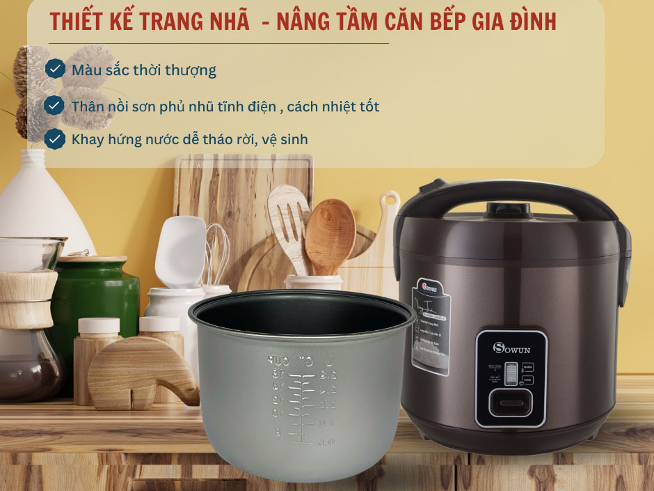Nồi cơm điện 1.8 lít Sowun SW 695