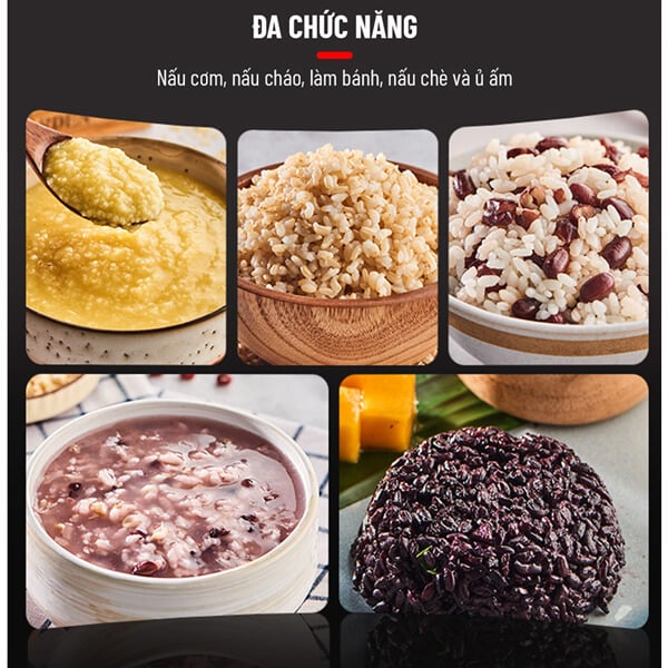 Nồi cơm cho phép nấu nhiều món ngon khác nhau