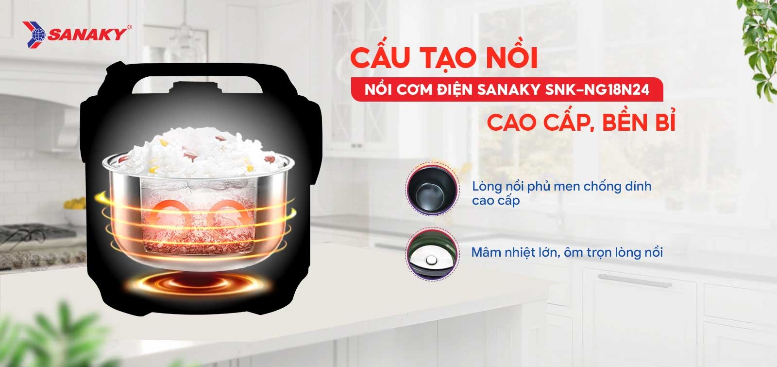 Nồi cơm điện có lòng nồi chống dính