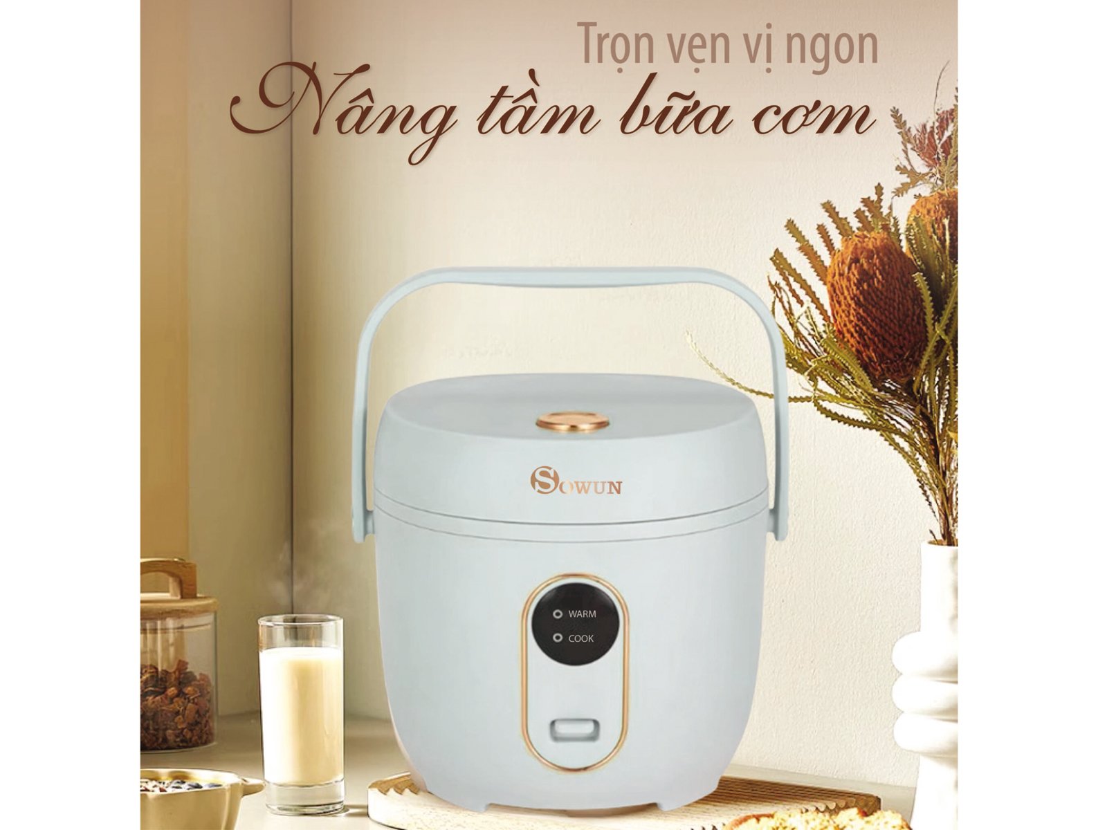 Nồi cơm điện nắp liền mini 0.8 lít Sowun SW 699