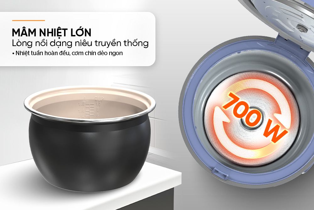 SHD8666V có mâm nhiệt lớn, gia nhiệt nhanh