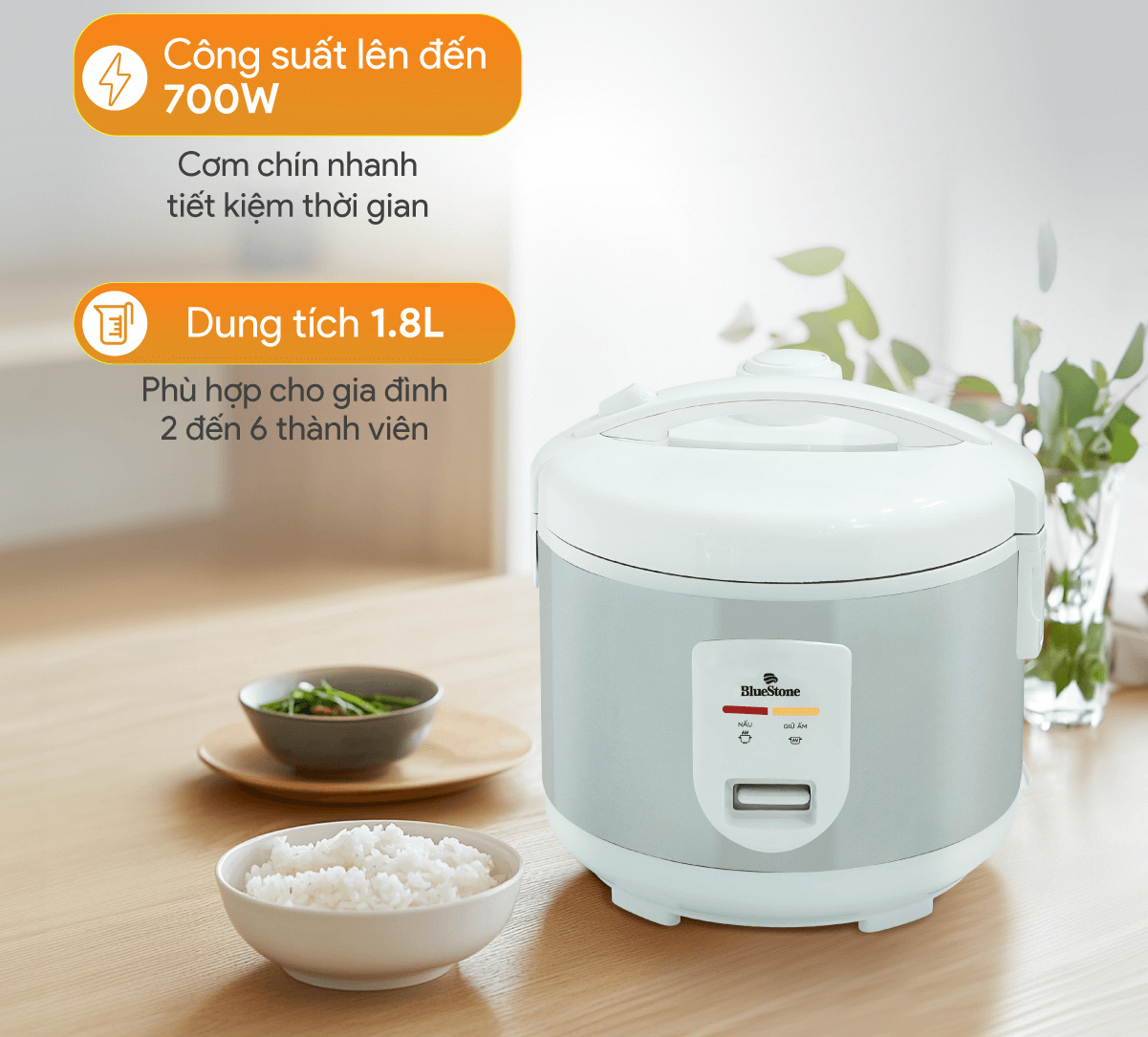 Công suất mạnh mẽ – Tiết kiệm thời gian nấu nướng