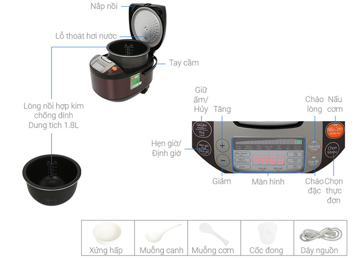 Chi tiết nồi cơm điện Supor 50FC533VN-75