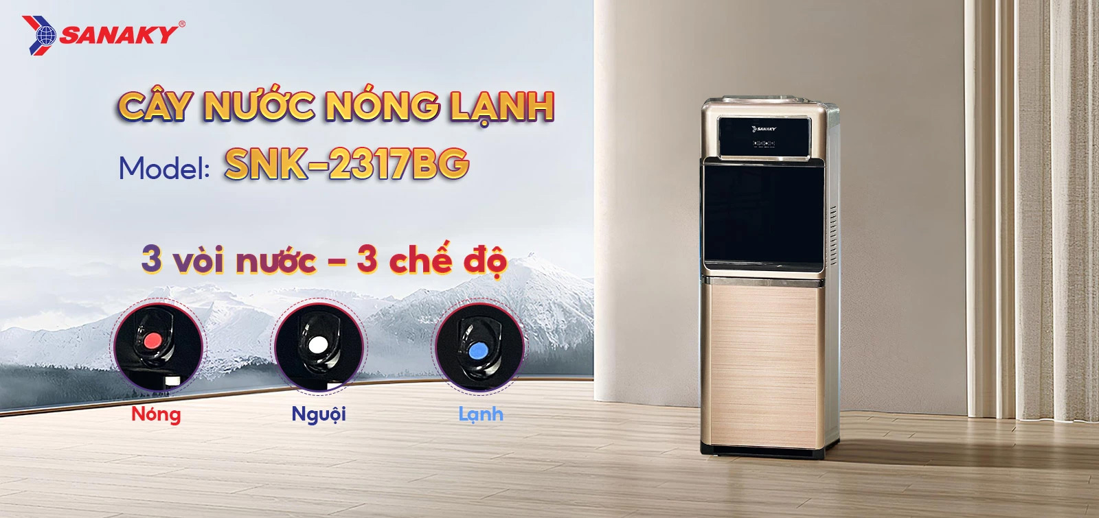 Cây nước nóng lạnh có 3 vòi nước