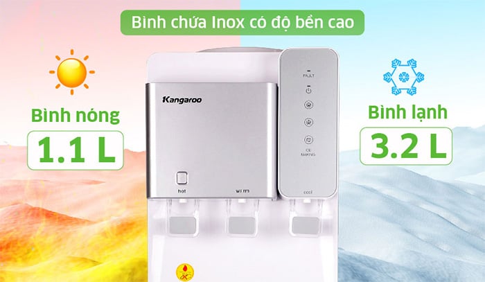 Kangaroo KG65A3 có bầu đun làm từ chất liệu inox bền bỉ