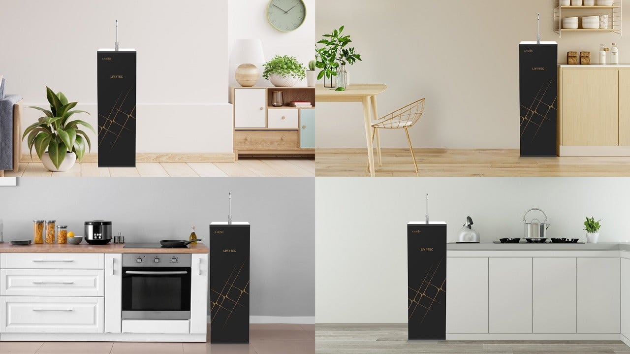 Karofi Livotec 606S có tủ đứng mặt kính sang trọng