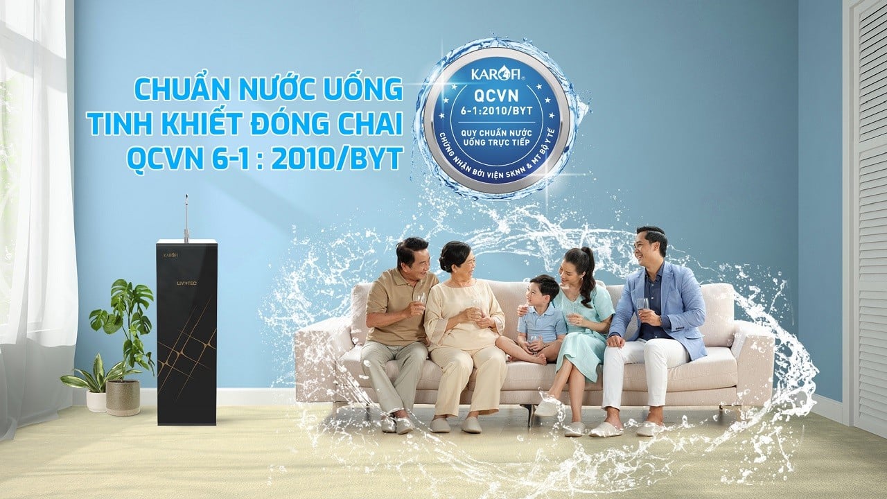máy lọc nước RO Karofi Livotec 606S cho ra nguồn nước uống trực tiếp