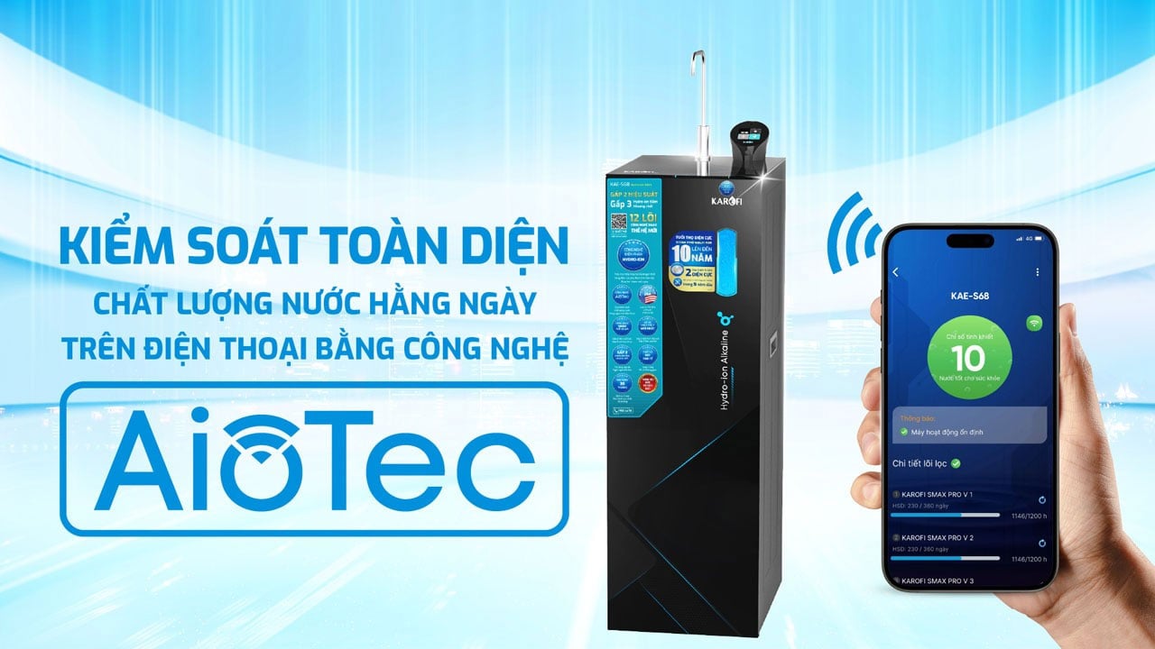 Người dùng dễ kiểm soát chất lượng nước bằng công nghệ AioTec