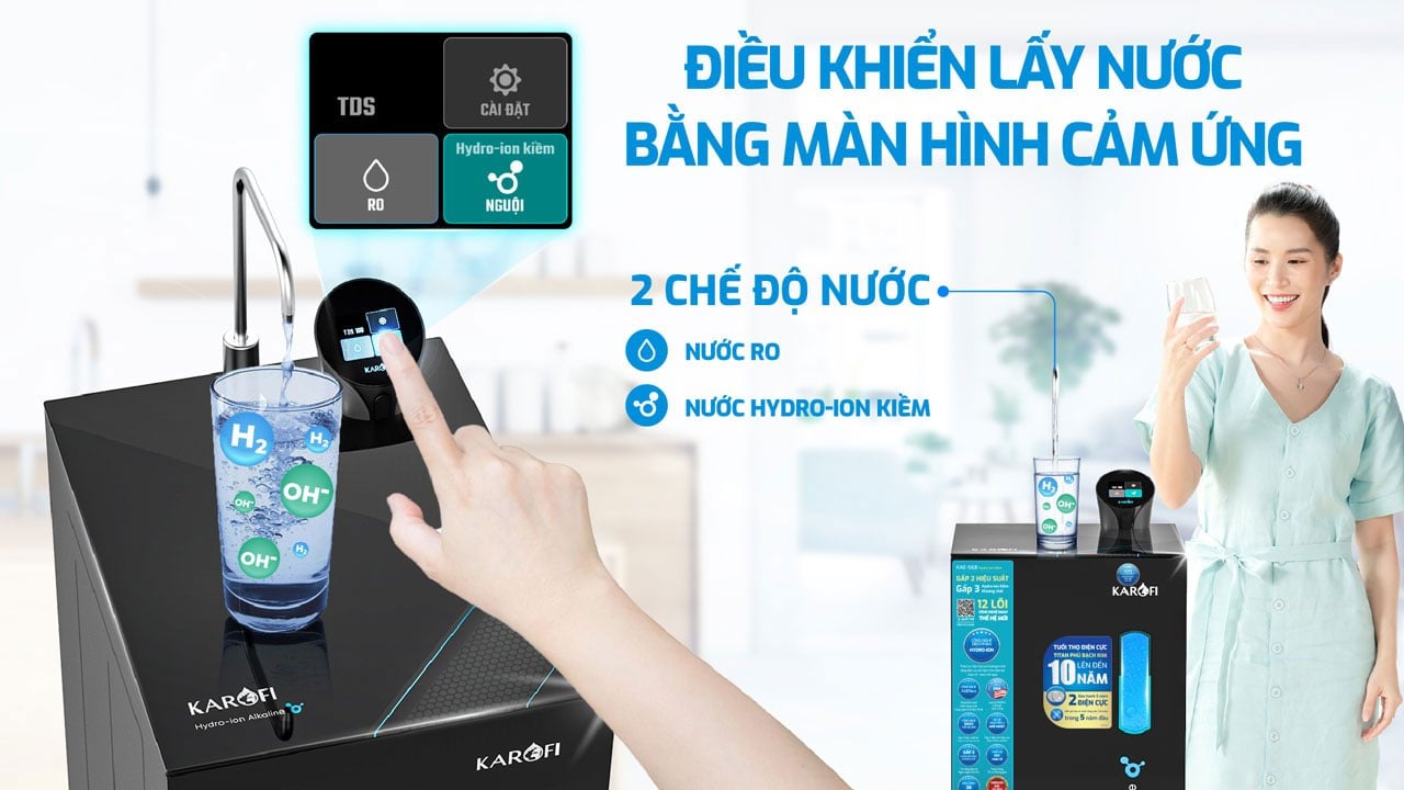 Máy lọc nước ion kiềm có 2 chế độ nước