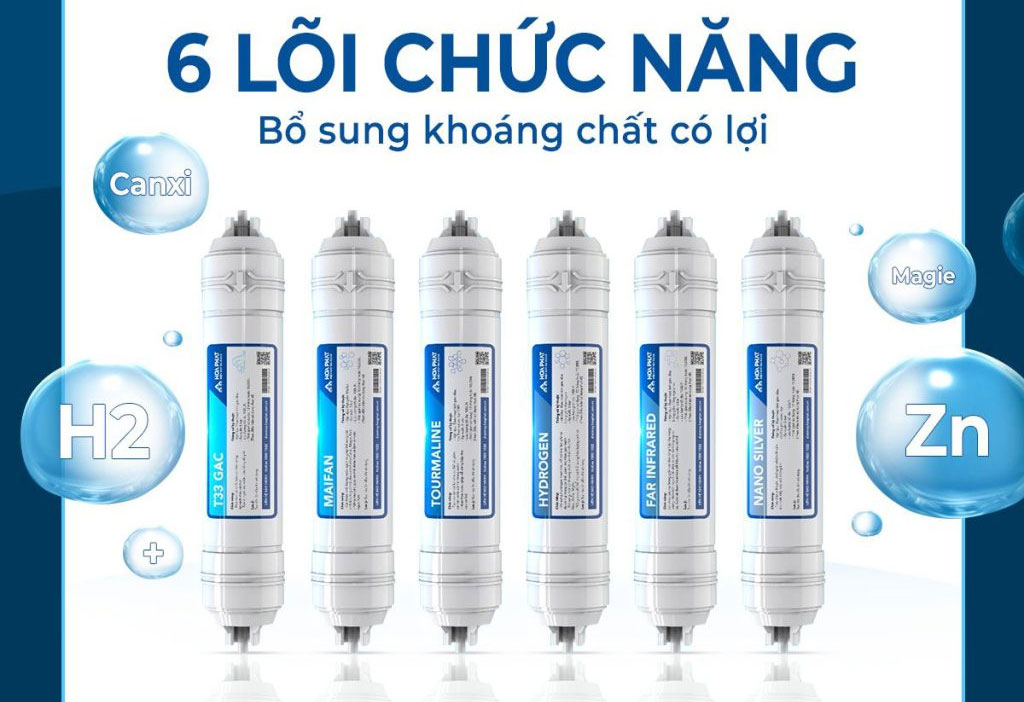 Máy lọc nước RO nóng lạnh có 6 lõi chức năng