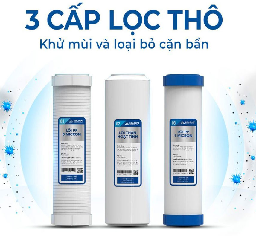 Máy lọc nước có 3 cấp lọc thô