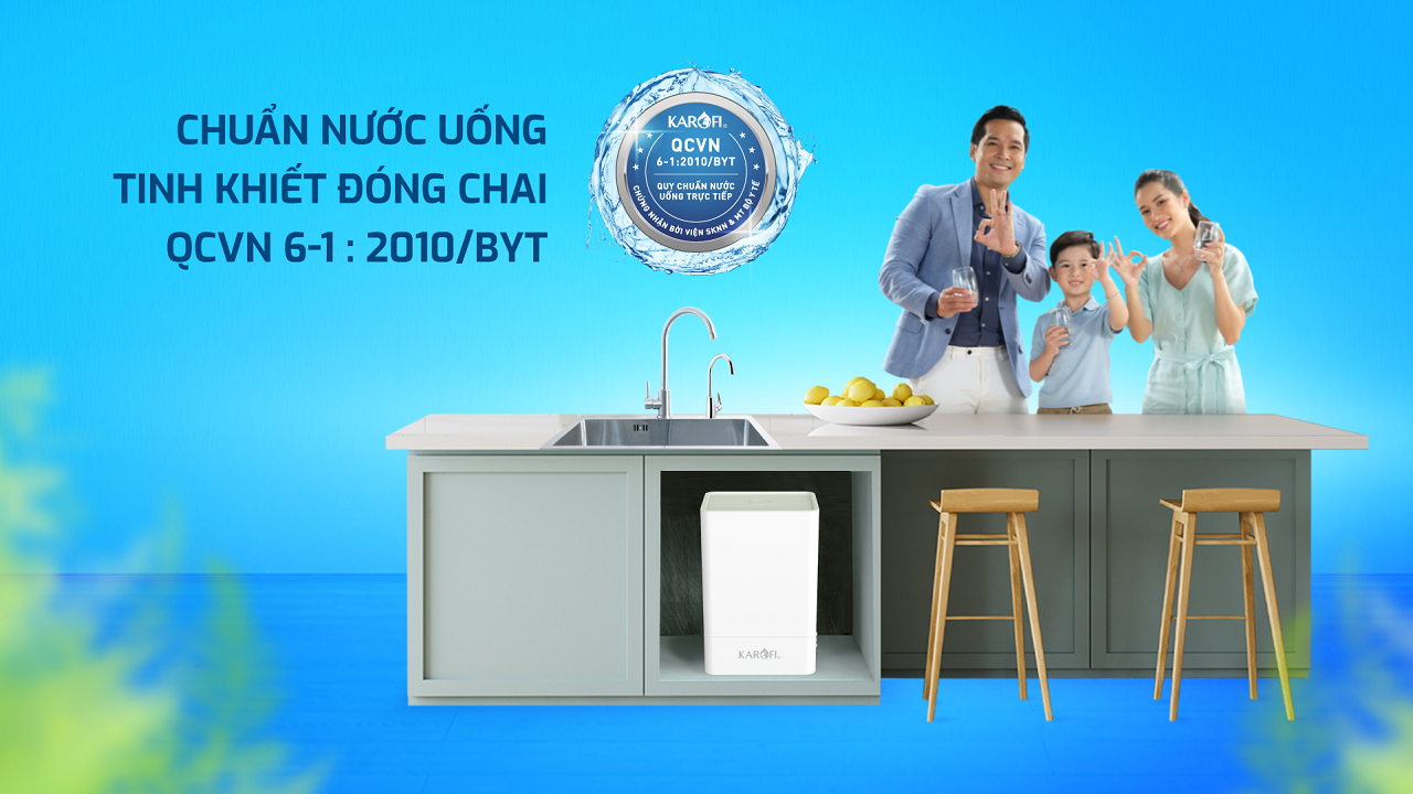 Karofi KAQ-U65 cho ra nguồn nước chuẩn nước uống tinh khiết