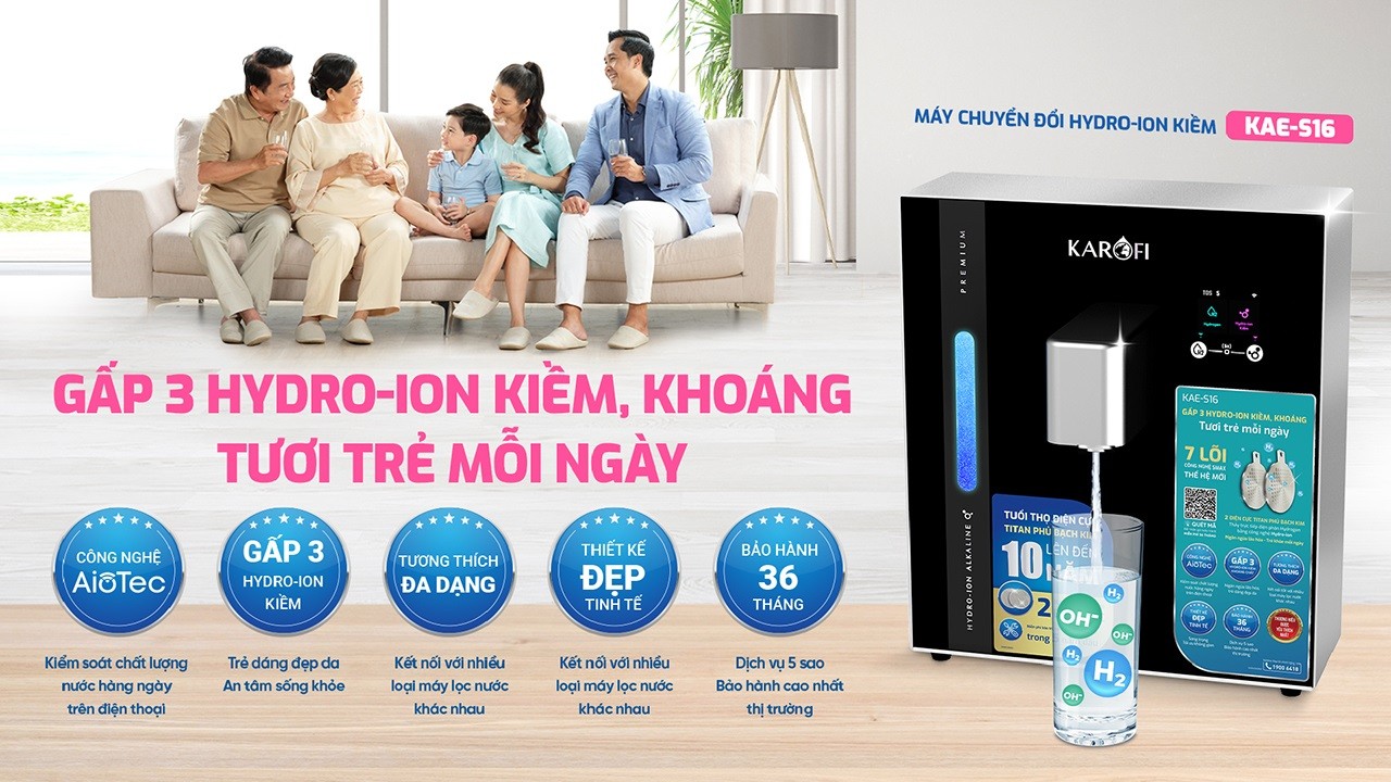 KAE-S16 sẽ tăng cường lượng Hydrogen và ion kiềm hiệu quả