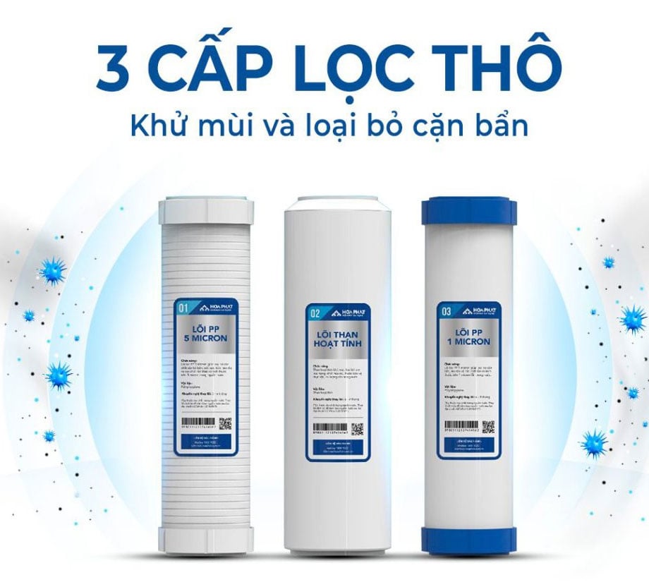 Hòa Phát HPN633 có 3 cấp lọc thô
