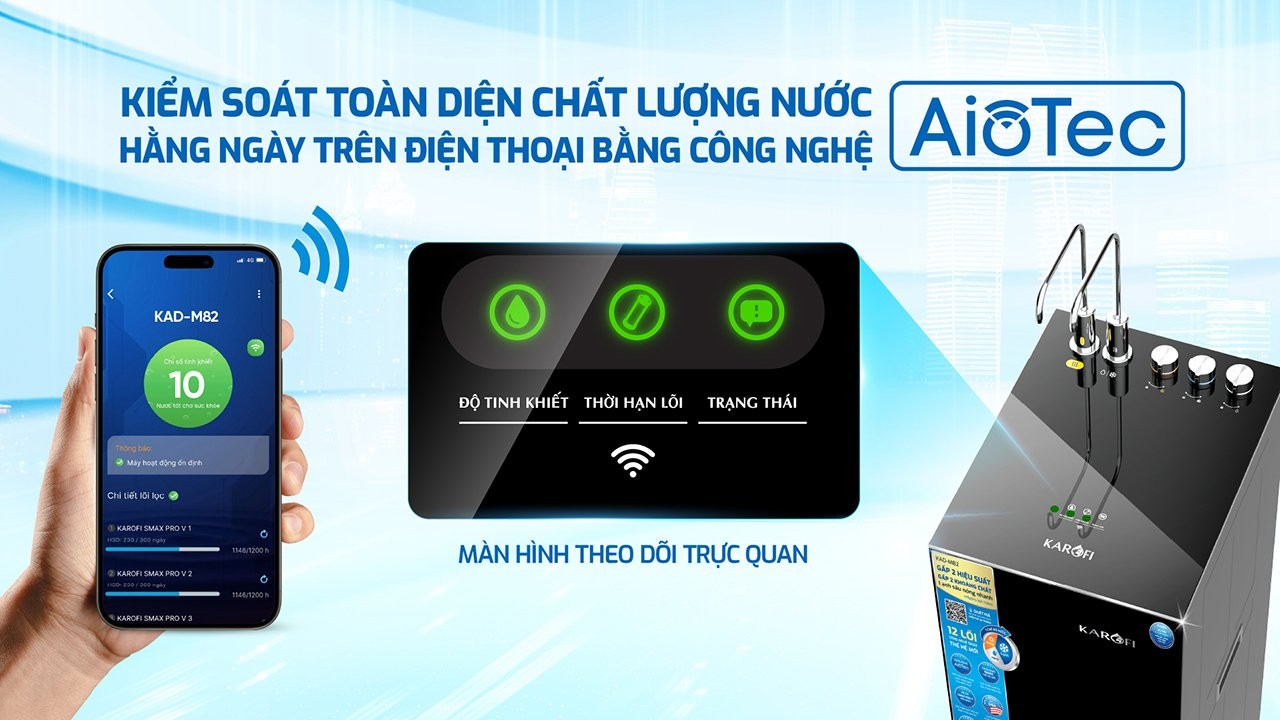 Máy lọc nước có thể giám sát từ xa qua điện thoại