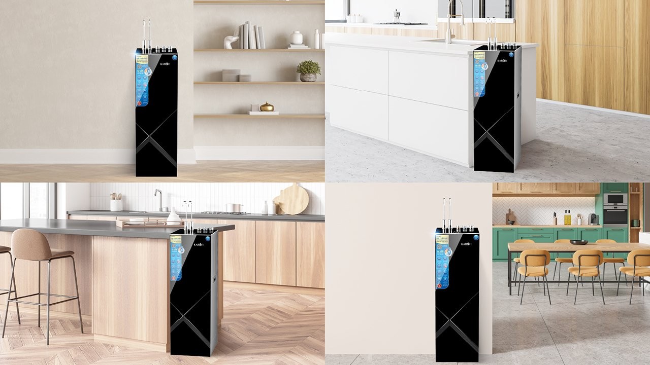 Máy lọc nước có tủ kính sang trọng