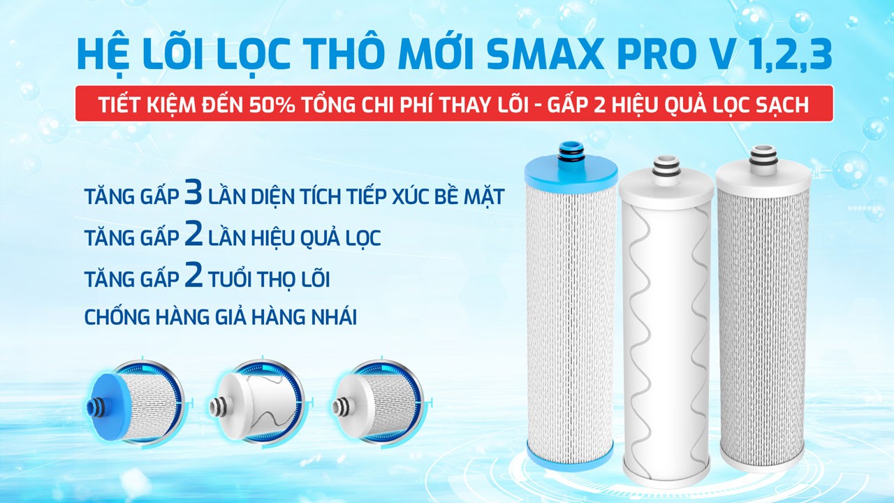 Máy lọc nước nóng lạnh có 3 lõi lọc thô