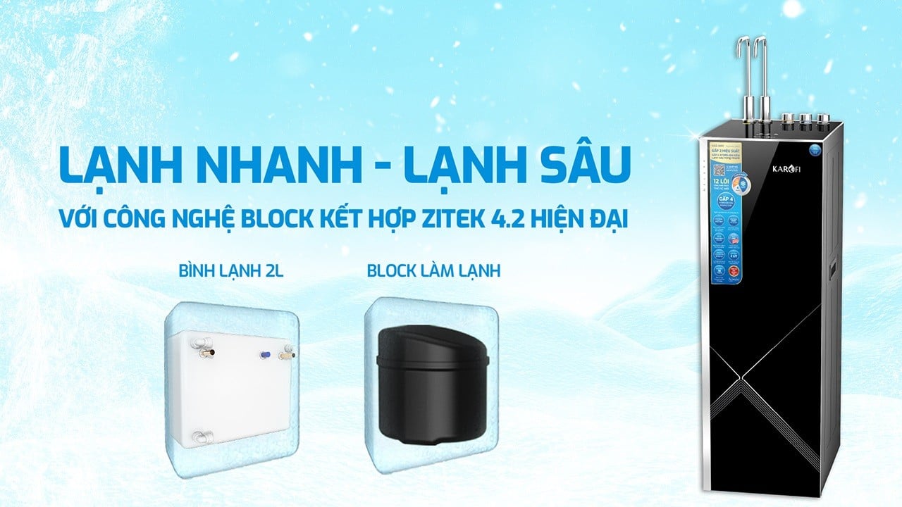 Máy lọc nước Karofi giúp làm nước lạnh nhanh