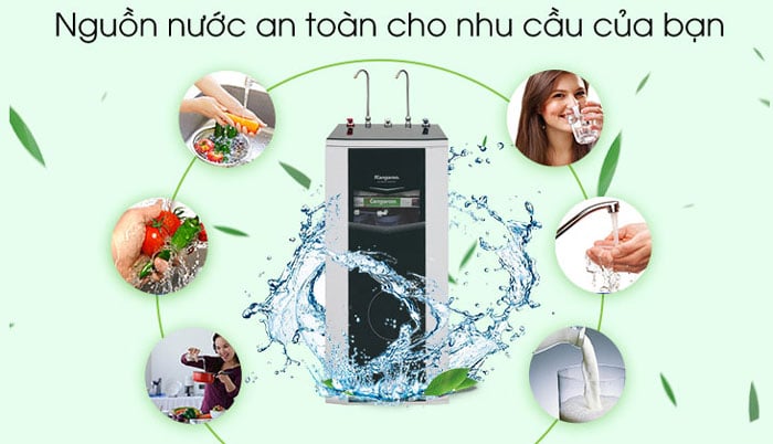 Máy lọc nước Kangaroo KG10A3VTU có nước nóng nước lạnh đáp ứng nhu cầu sử dụng đa dạng cho người dùng