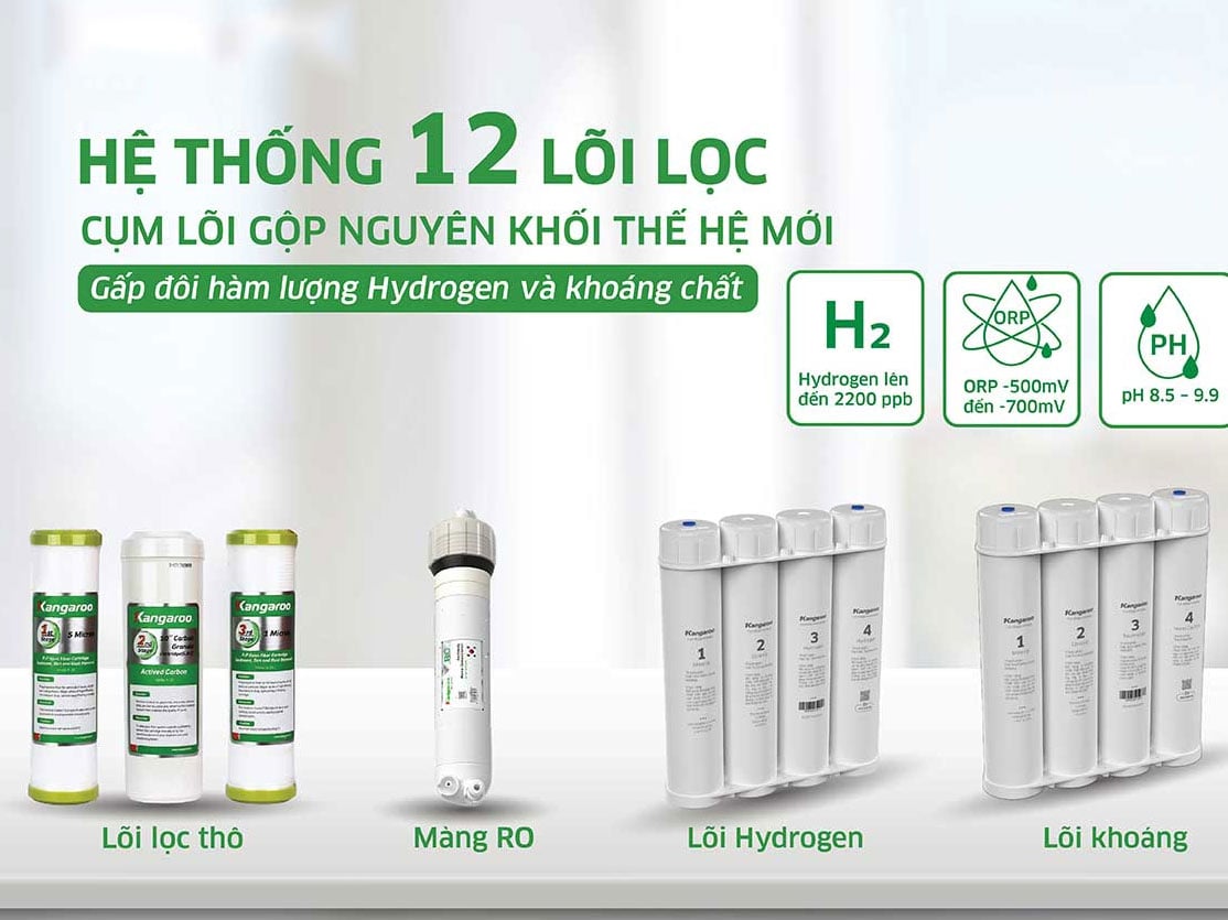 Máy lọc nước có 12 lõi lọc