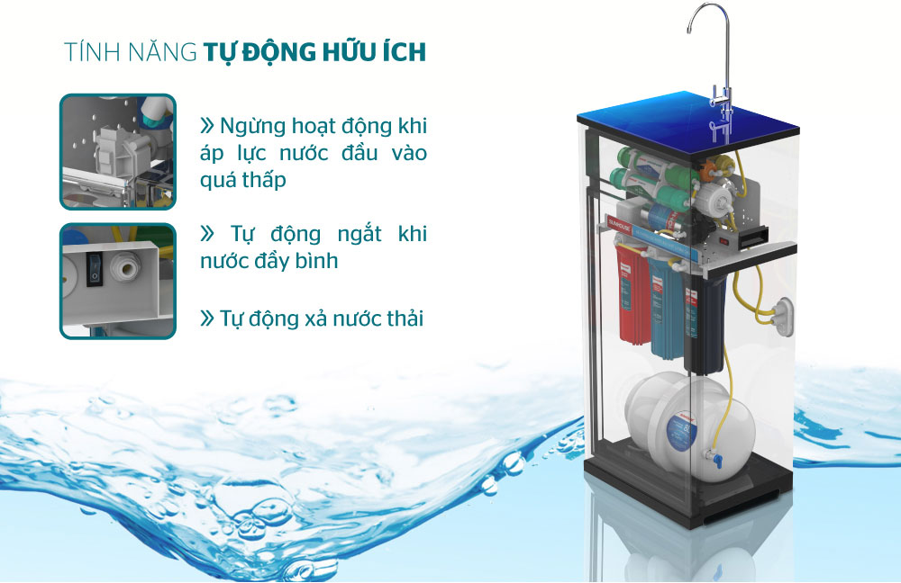 Máy lọc nước gia đình SHA8859K tích hợp nhiều tính năng tự động