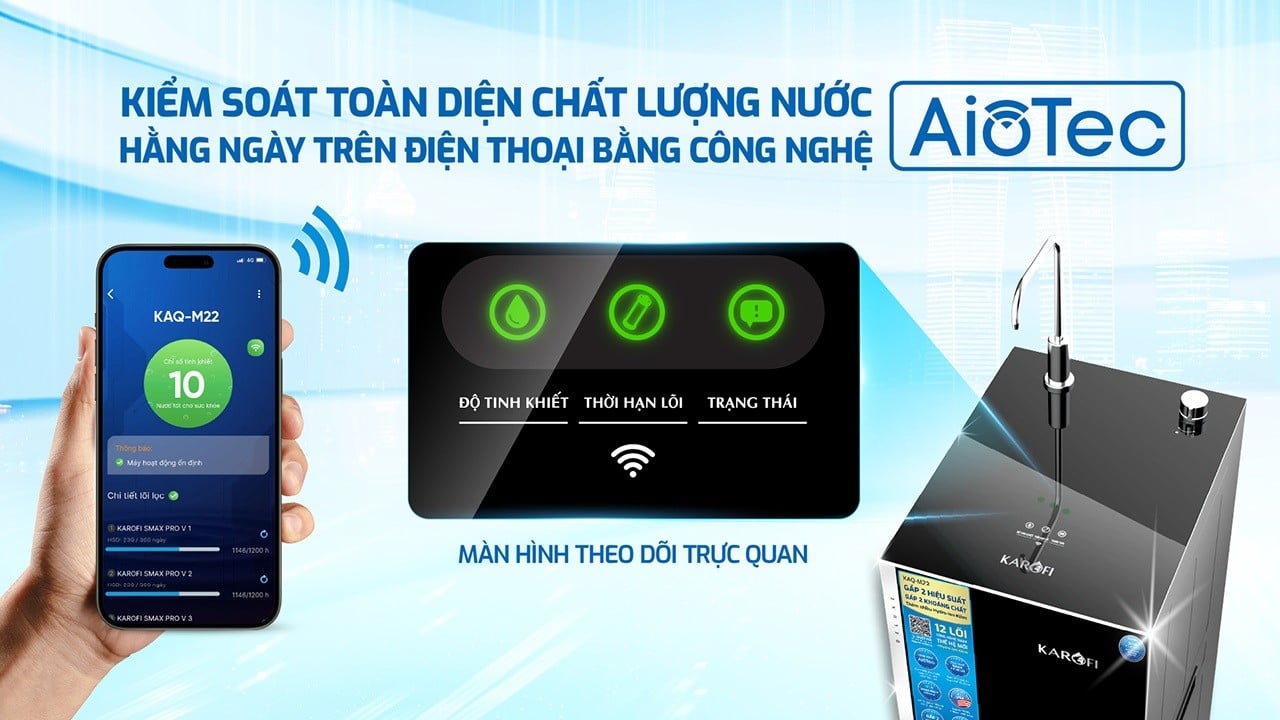 Karofi KAQ-M22 sẽ kiểm soát bằng điện thoại qua app