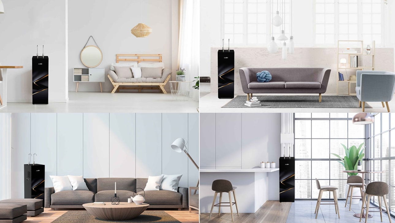 Máy lọc nước nóng lạnh dạng tủ đứng sang trọng