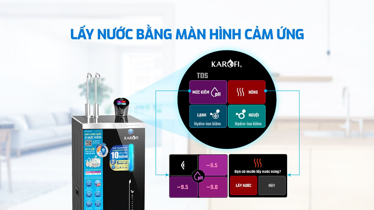 Máy lọc nước RO có bảng điều khiển cảm ứng