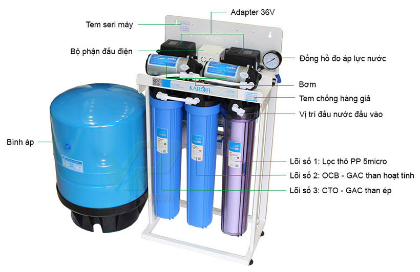 Máy lọc nước bán công nghiệp Karofi có lõi Nano Silver bảo vệ nguồn nước