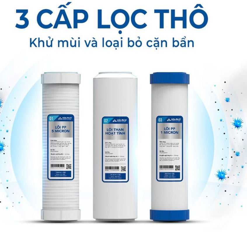 3 cấp lọc thô của Hòa Phát HPN628
