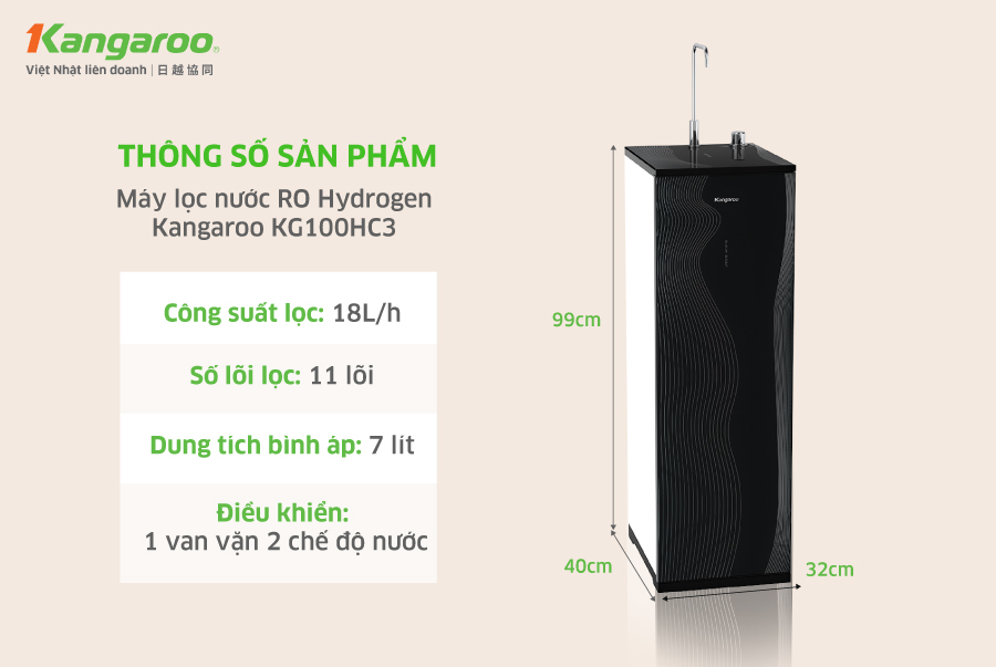 Kangaroo KG100HC3 dạng tủ đứng sang trọng