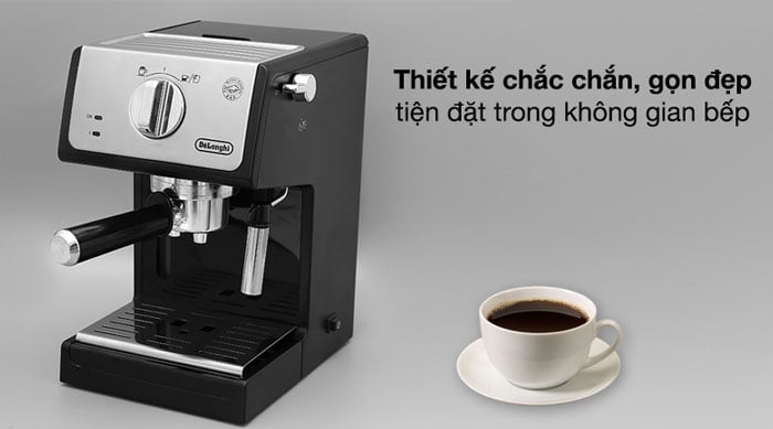 máy pha cà phê Delonghi ECP33.21.BK có kiểu dáng hiện đại