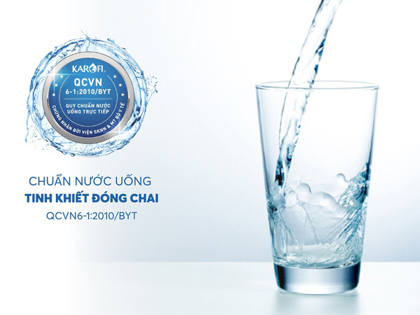 Nước từ máy lọc Karofi KAD-D50 đạt tiêu chuẩn Bộ Y Tế
