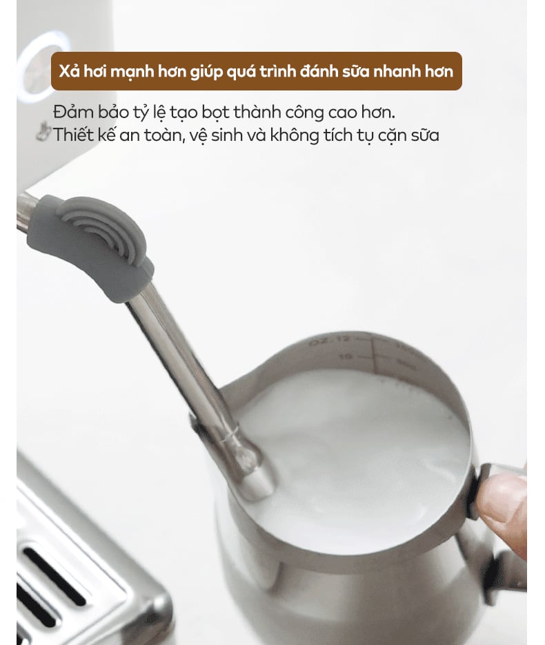 Vòi đánh sữa 10mm chuyên nghiệp – Tạo bọt mịn như barista