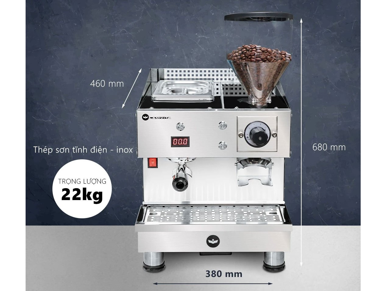 Kích thước máy Lamvita Mio I