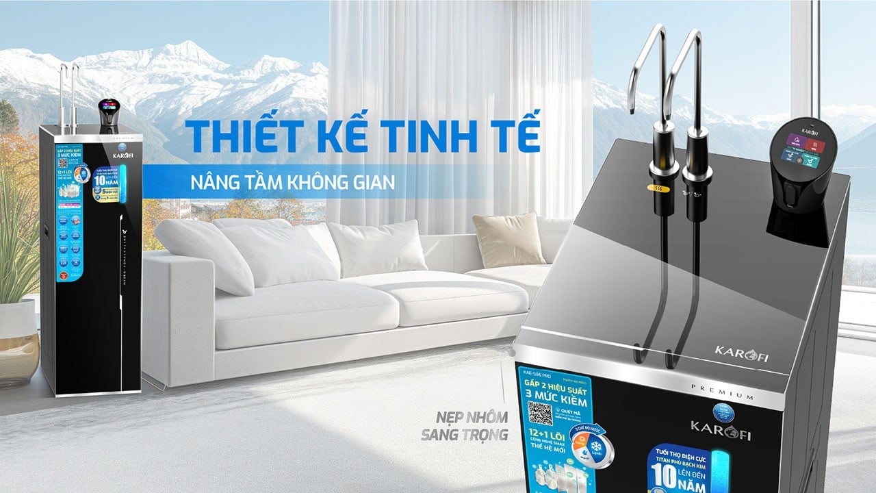 Máy lọc nước nóng lạnh Karofi có thiết kế tinh tế