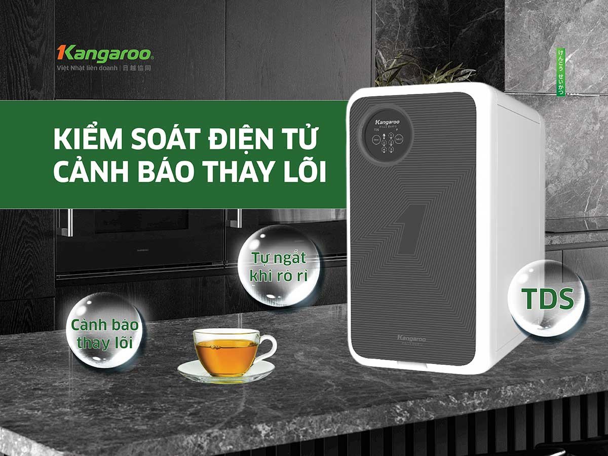 Kangaroo KG400US có cảnh báo thay lõi lọc
