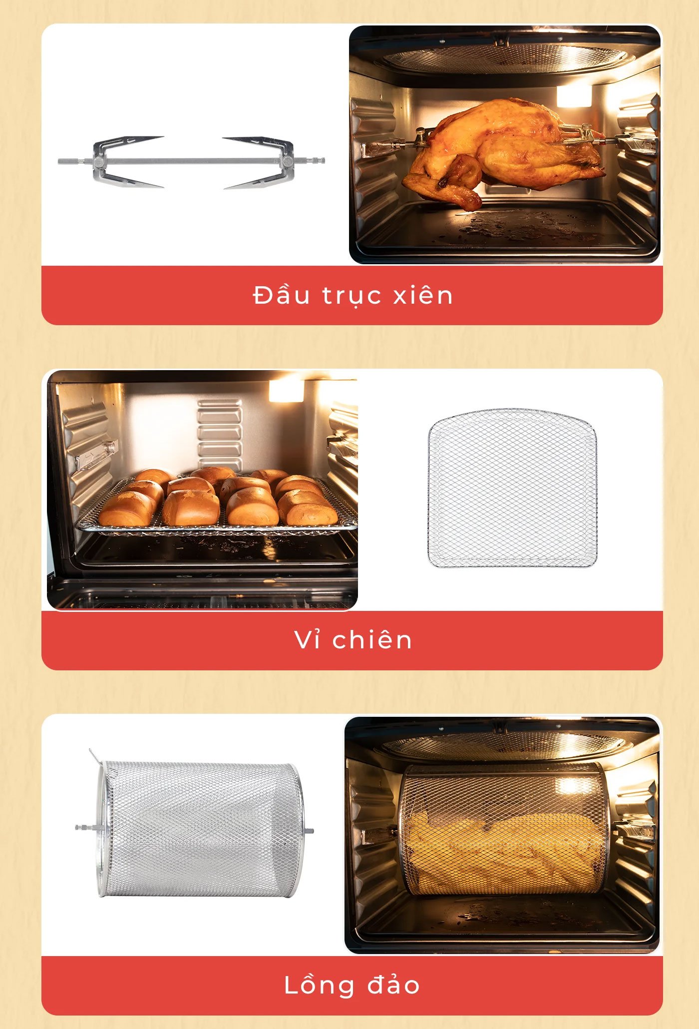 Phụ kiện của nồi chiên M13