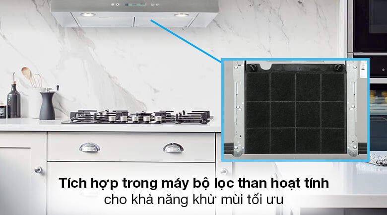 Máy hút mùi độc lập Hafele HH-WI70C (539.81.158) có khả năng lọc mùi bằng than hoạt tính